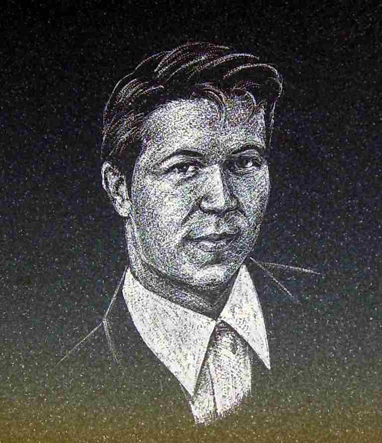 portrait-bild auf stein