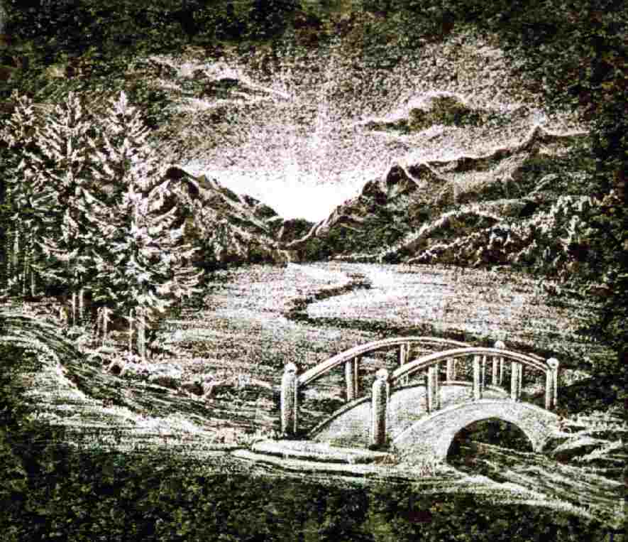 landschafts-bild auf stein